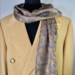 Stylish Scarf-Jos. A Bank Brown Paisley Silk&Wool